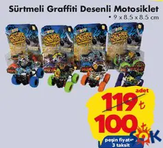 GOKİDY OYUNCAK SÜRTMELİ GRAFFİTİ DESENLİ MOTOSİKLET